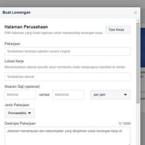 cara pasang lowongan kerja di facebook