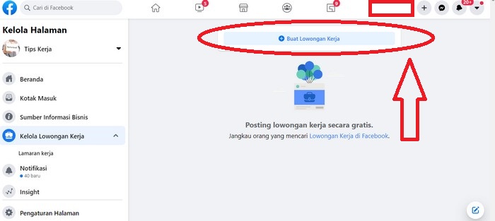klik menu buat lowongan kerja