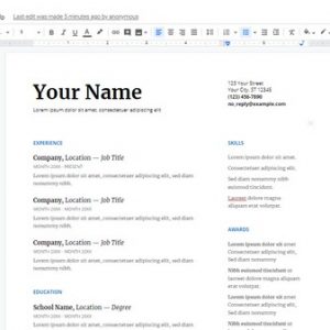 isikan profile cv kamu di template google docs