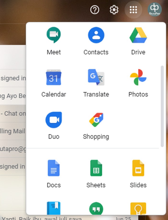 menemukan letak google dokumen di gmail