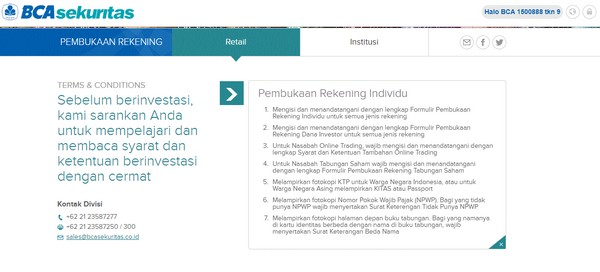 syarat pembukaan rekening baru bca sekuritas online