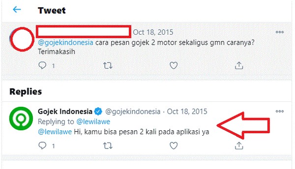 twitter gojek untuk pesan 2 gojek sekaligus