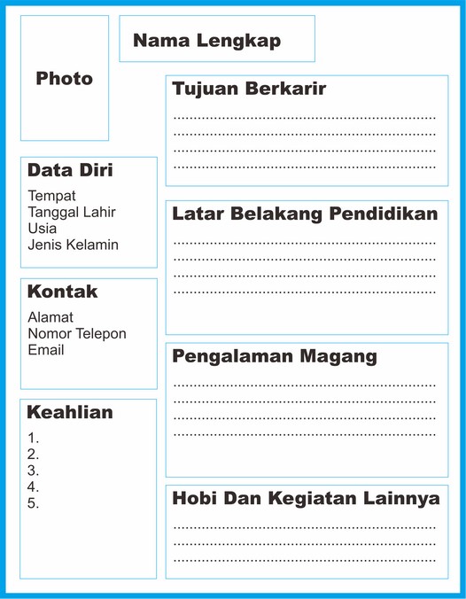 contoh desain template cv