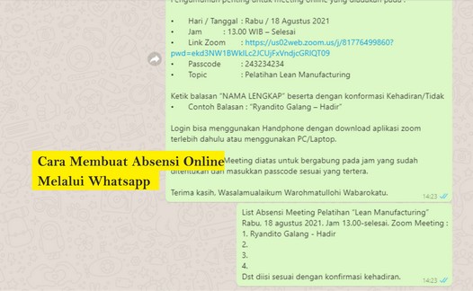 cara membuat absensi online di whatsapp